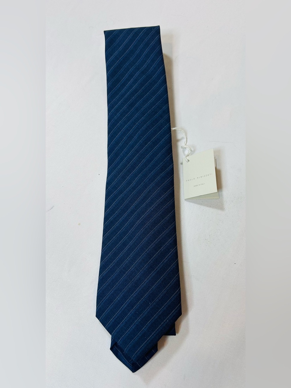 Pablo Albizzati Garmany Blue Diagonal Pinstripe Tie NWT Orig Price $140